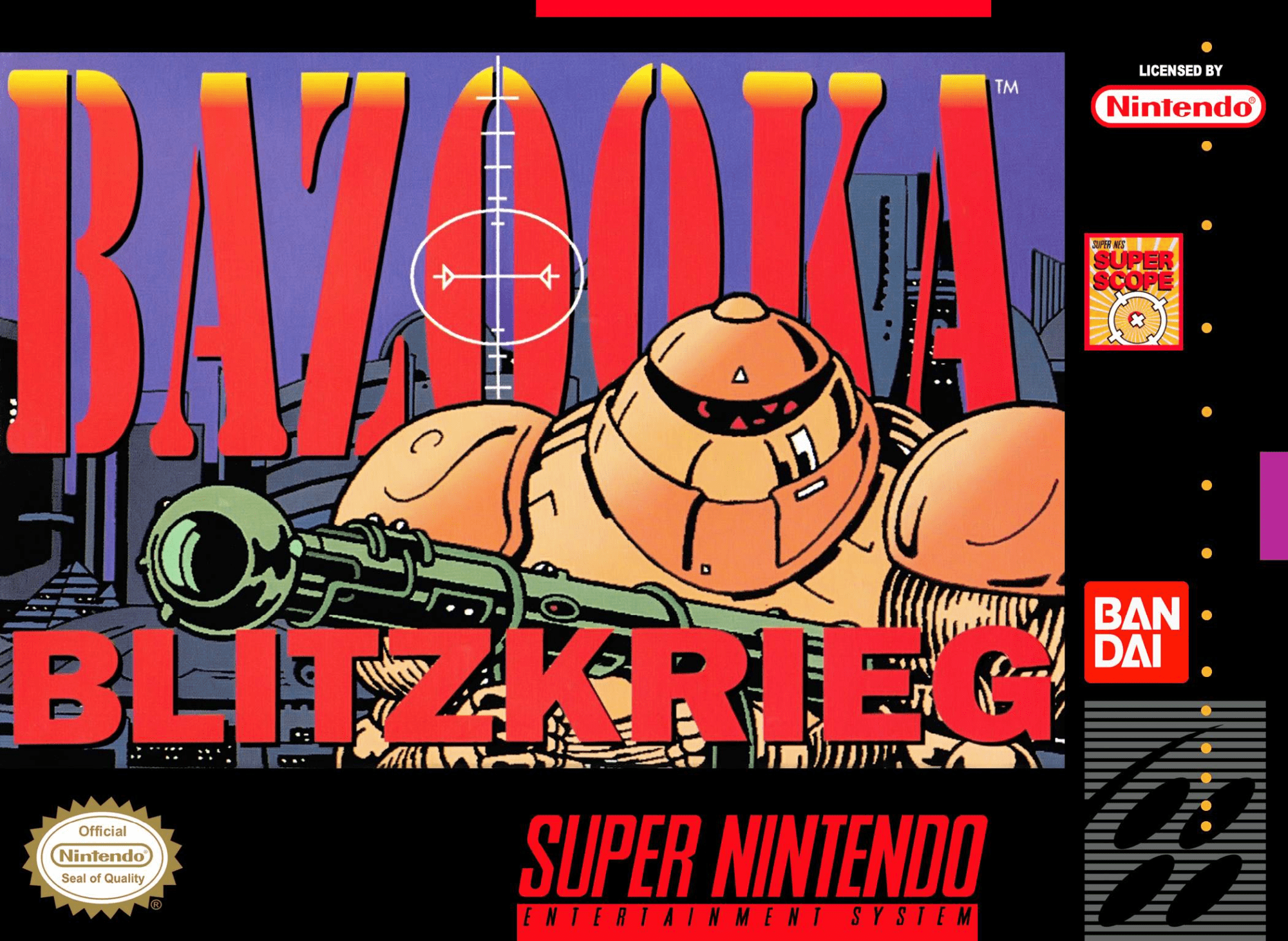 Bazooka Blitzkrieg box art for Super Nintendo